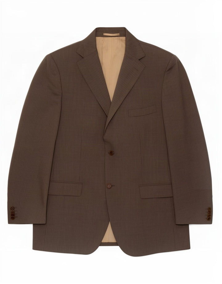 Massimo Dutti Ανδρικό σακάκι μπλέιζερ με 2 κουμπιά EU 54 XL μαλλί με γκρι ρίγες