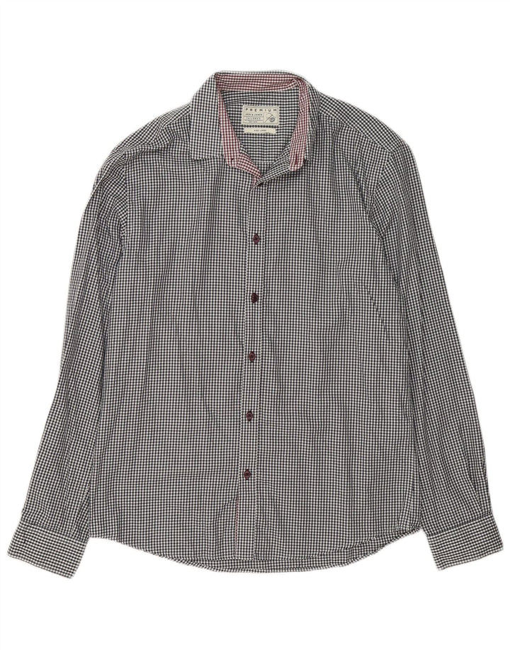 Jack & Jones Ανδρικό πουκάμισο μεγάλο λευκό βαμβακερό Gingham