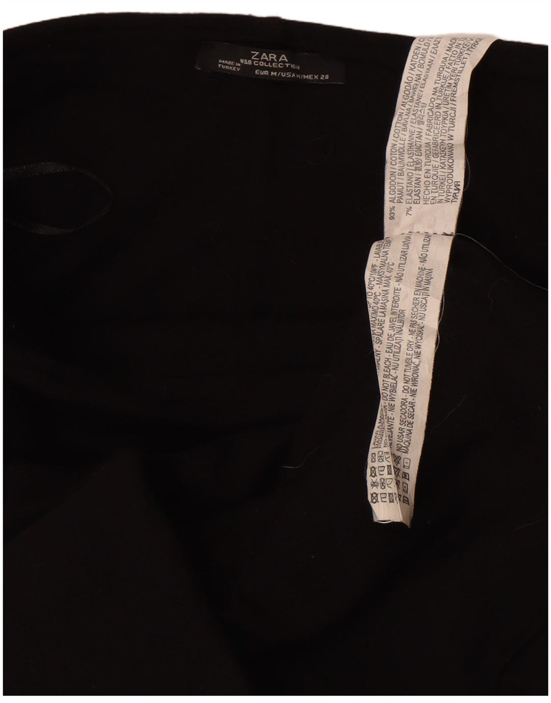 Zara Γυναικεία Pencil Φούστα Medium W28 Μαύρη Βαμβακερή