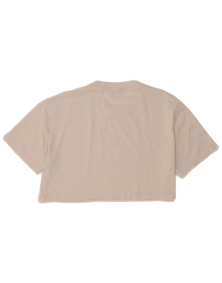 Zara Γυναικείο T-Shirt Crop Oversized Top UK 14 Medium White