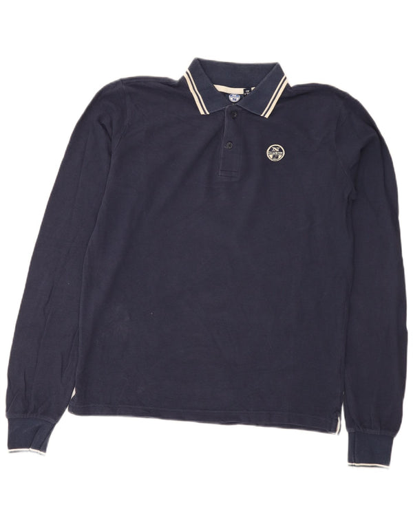 North Sails Boys μακρυμάνικο μπλουζάκι πόλο 15-16 ετών Navy Blue βαμβακερό