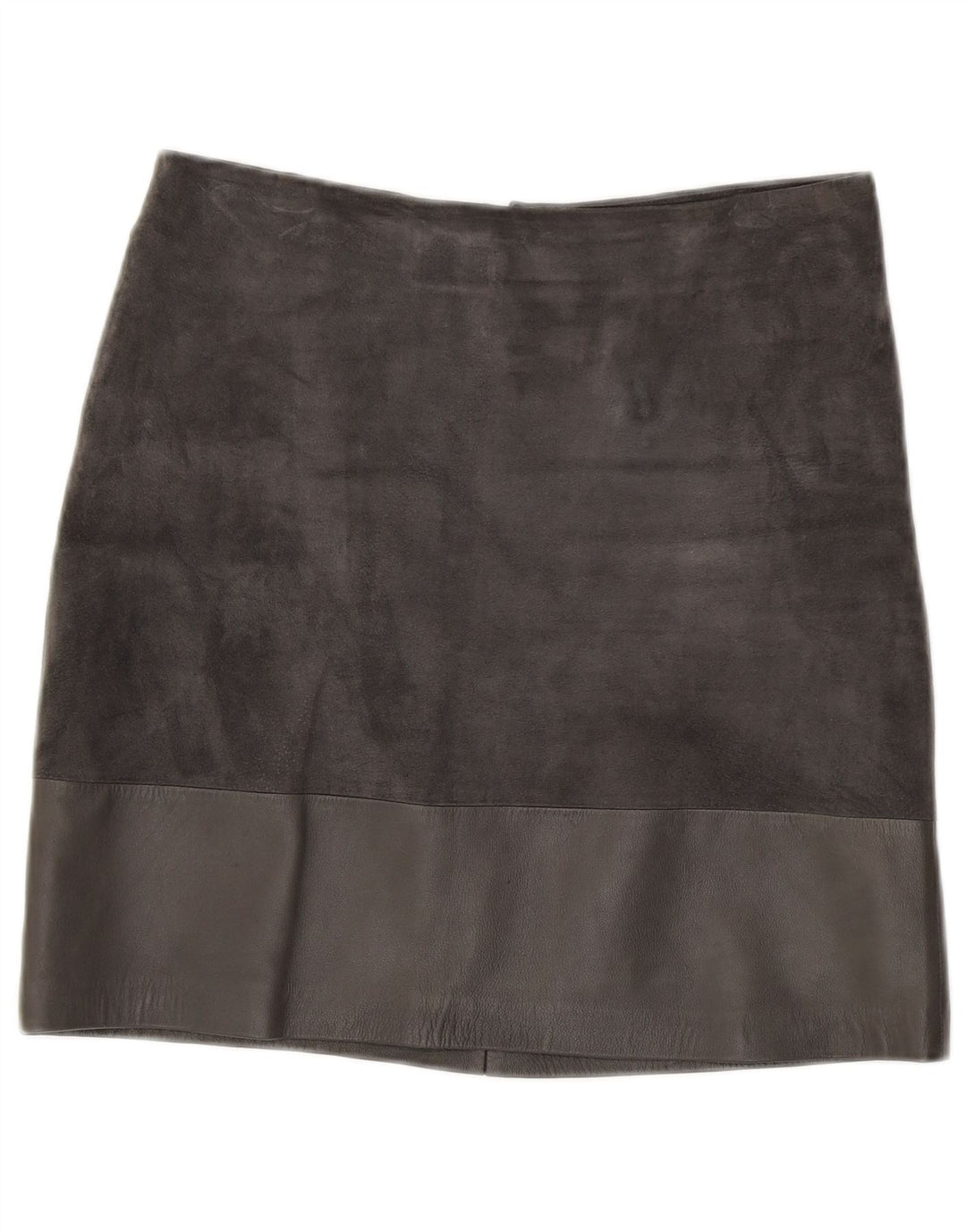 HALLHUBER Γυναικεία Suede Φούστα EU 38 Medium W32 Γκρι Δερμάτινο