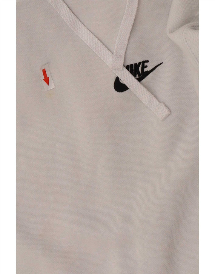 Ανδρικό μπλουζάκι με κουκούλα Nike, μικρό λευκό βαμβακερό