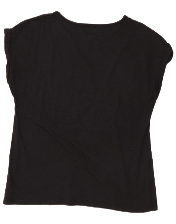Guru Γυναικείο T-Shirt Top UK 18 XL Μαύρο βαμβακερό