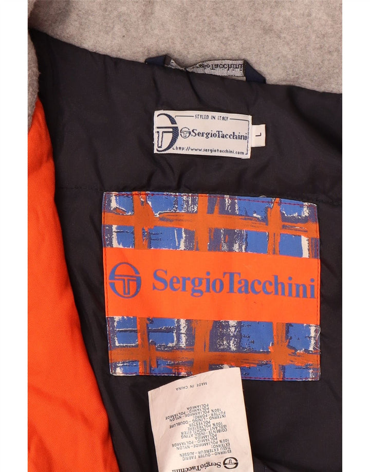 Sergio Tacchini Ανδρικό μπουφάν σκι με κουκούλα UK 40 Large Orange Colourblock