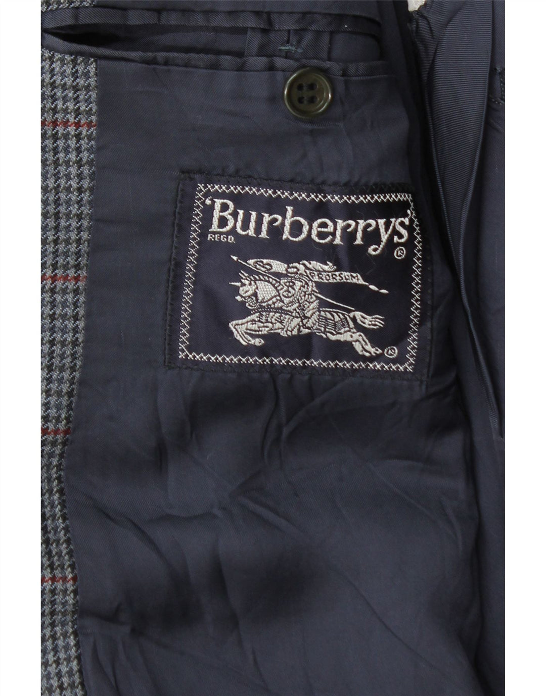 Μπουφάν Burberrys Ανδρικό Σακάκι IT 48 Medium Navy Blue Houndstooth Wool