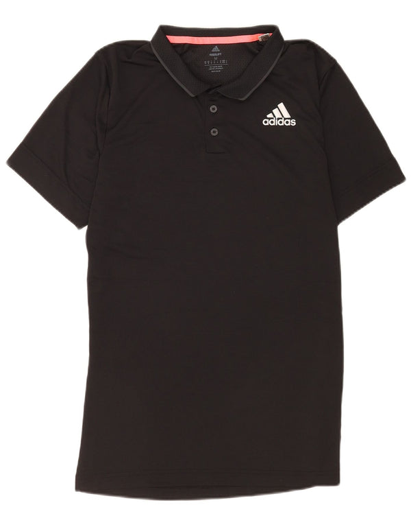 Adidas Ανδρικό πουκάμισο Polo σε κανονική εφαρμογή, μεσαίο μαύρο πολυεστέρα