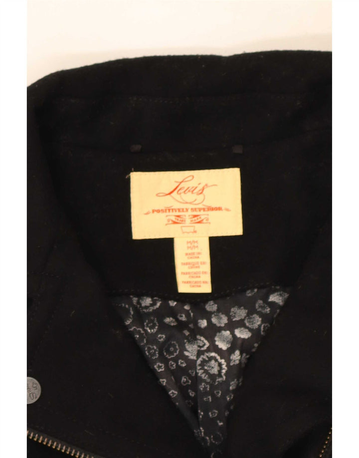 Levi's Womens Biker Jacket UK 14 Medium Black Wool