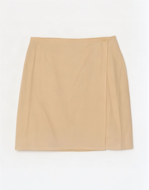 Benetton Womens Mini Wrap Skirt IT 44 Medium W28 Beige Cotton