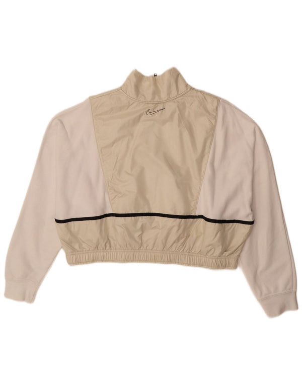 Γυναικείο γραφικό φούτερ Nike Crop Jumper UK 16 Large White Colourblock