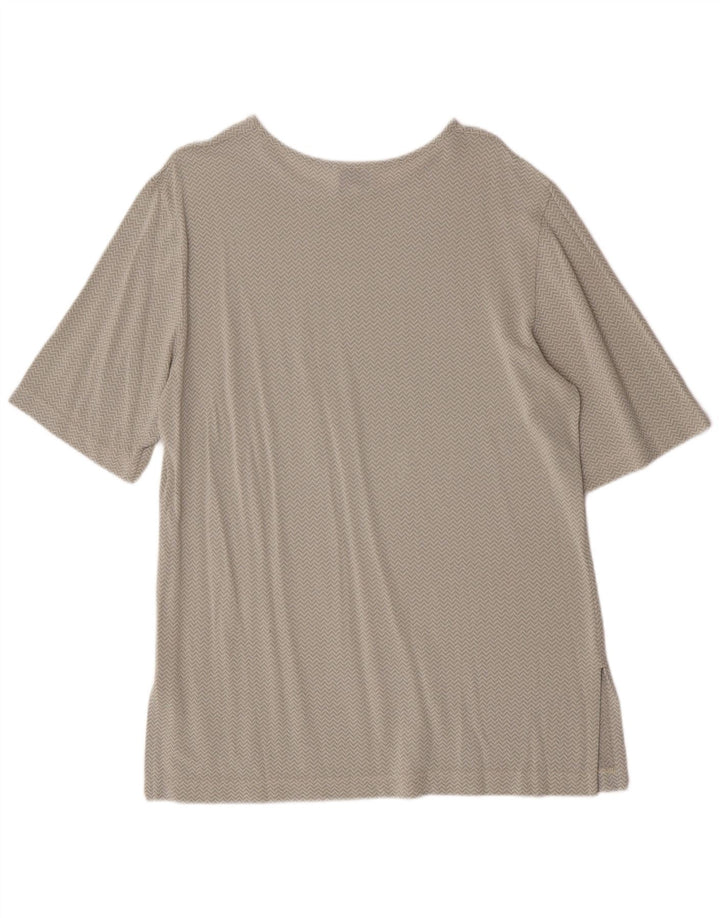 Gianfranco Ferre γυναικεία μπλούζα Top UK 16 Large Grey Chevron Viscose
