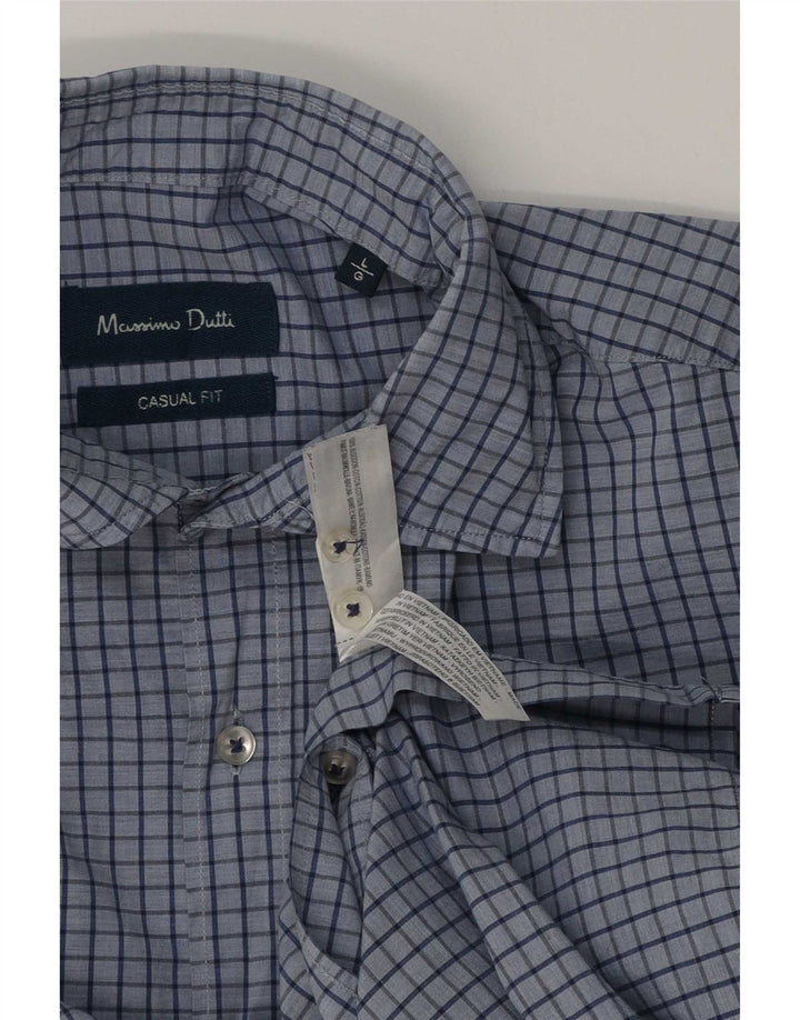 Ανδρικό πουκάμισο Massimo Dutti Casual Fit μεγάλο μπλε βαμβακερό