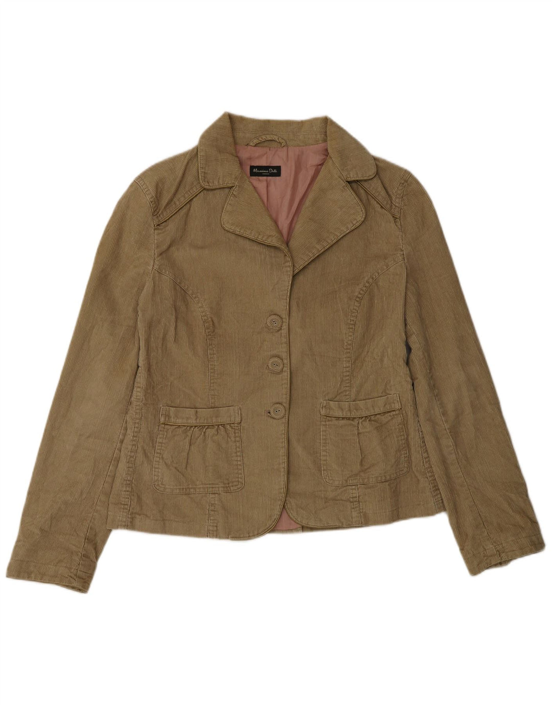 Massimo Dutti Γυναικείο σακάκι με 3 κουμπιά κοτλέ μπλέιζερ EU 42 μεγάλο καφέ