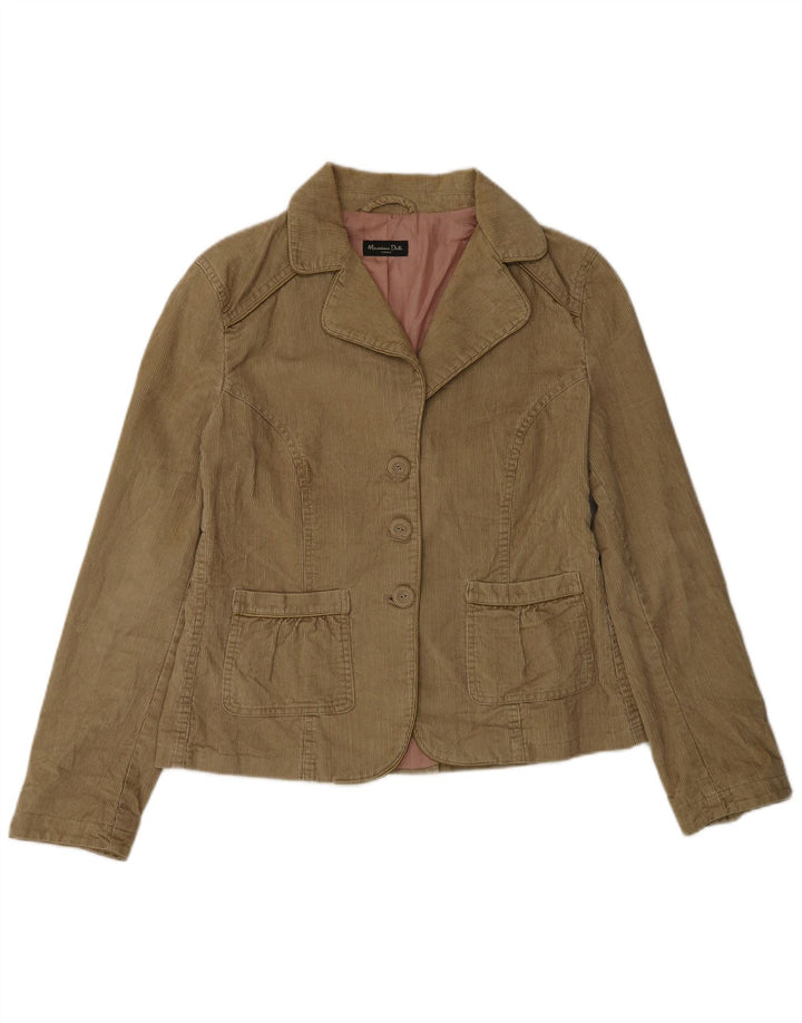 Massimo Dutti Γυναικείο σακάκι με 3 κουμπιά κοτλέ μπλέιζερ EU 42 μεγάλο καφέ