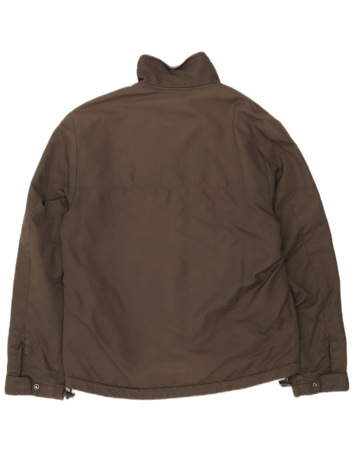 Zara Mens Bomber Jacket UK 40 Large Khaki Nylon
