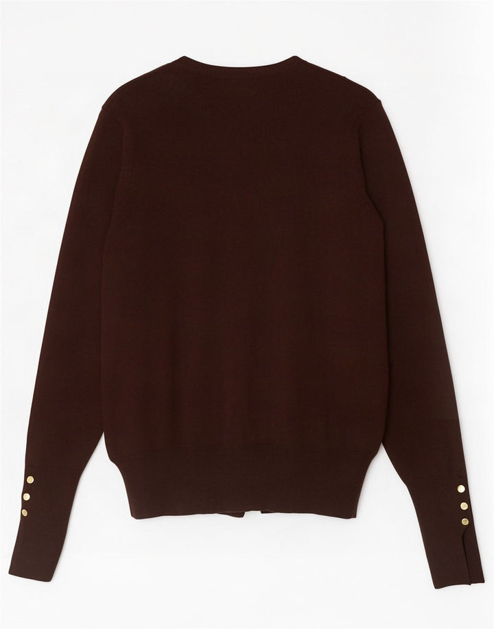 Zara Γυναικεία Ζακέτα UK 10 Small Brown Viscose