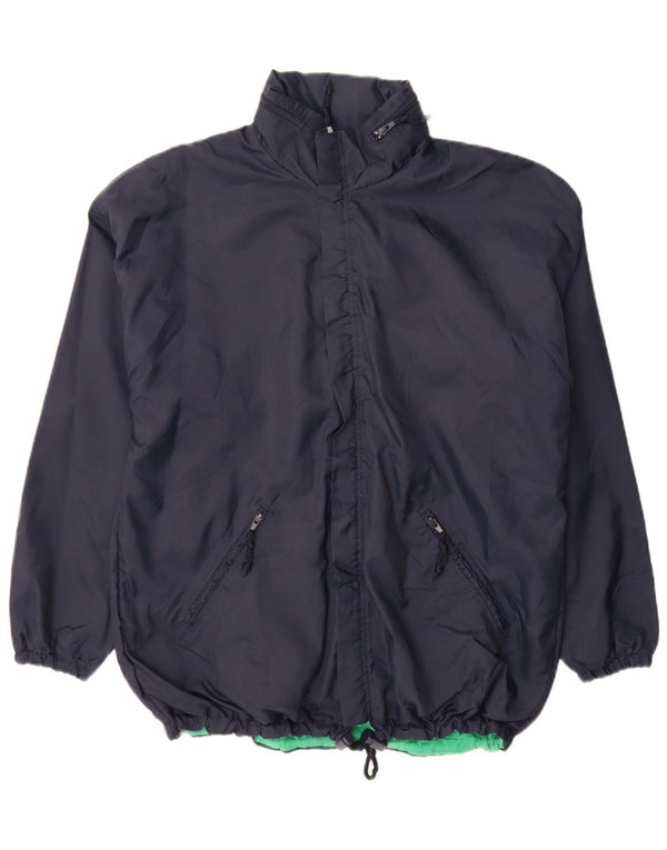 Vintage Ανδρικό μπουφάν βροχής UK 40 Large Navy Blue Cotton