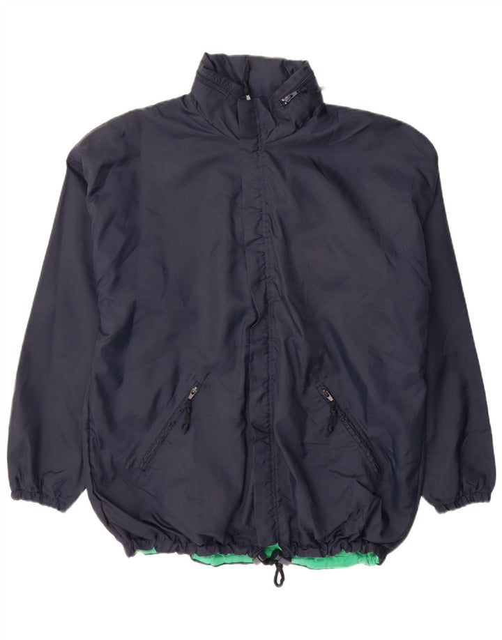Vintage Ανδρικό μπουφάν βροχής UK 40 Large Navy Blue Cotton