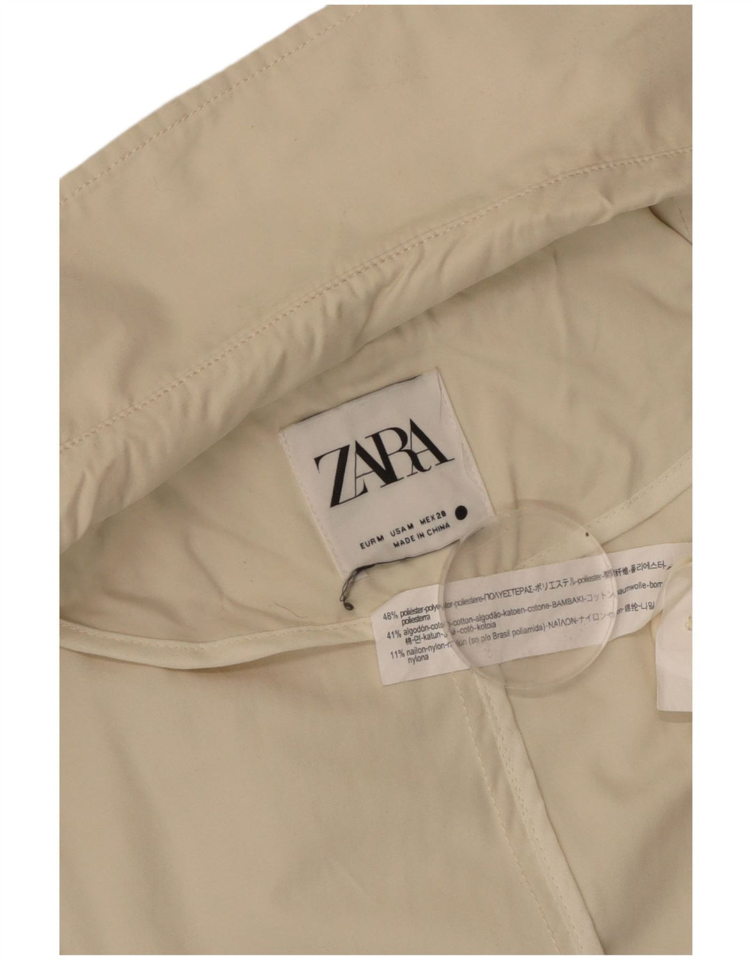 Γυναικεία καμπαρντίνα ZARA Oversized UK 14 Medium Beige Polyester