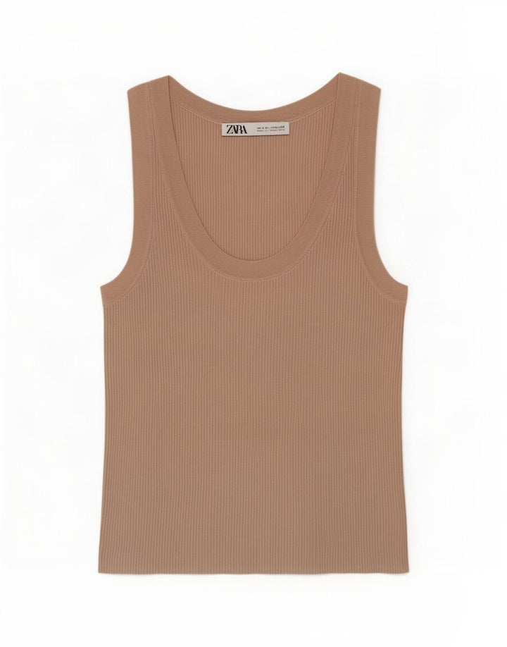 Zara Γυναικείο Γιλέκο Τοπ UK 8 Small Beige