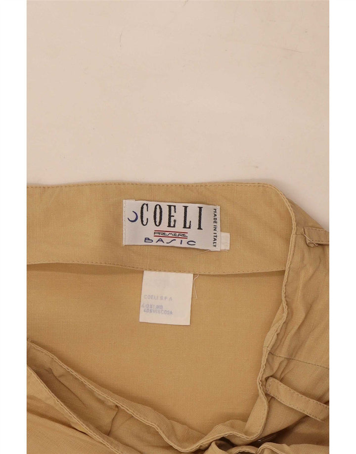 Basic γυναικεία φούστα με περιτύλιγμα XS W24 Beige λινό