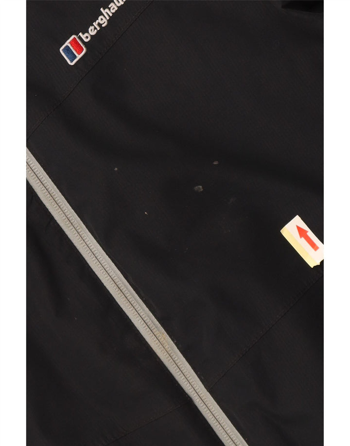 BERGHAUS Boys Hooded Rain Jacket 11-12 Years Navy Blue Polyester