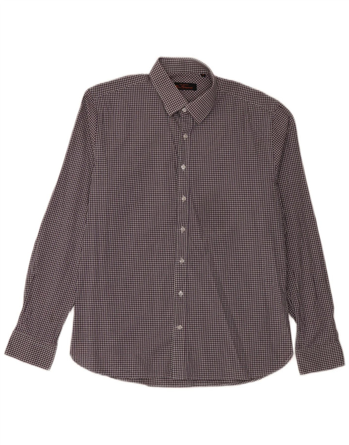 Ανδρικό πουκάμισο Ben Sherman 16 μεγάλο μωβ βαμβακερό Gingham
