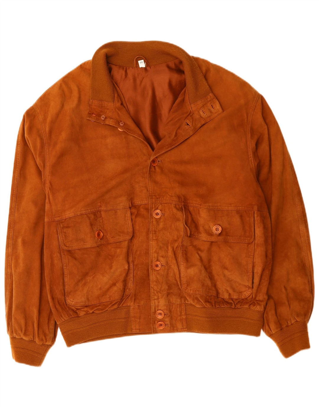 Vintage Ανδρικό Suede Bomber Jacket IT 52 XL Καφέ Δερμάτινο