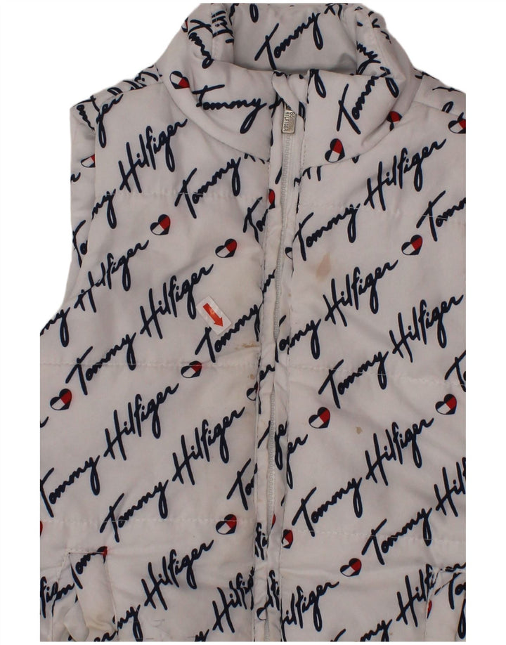 TOMMY HILFIGER Κοριτσίστικα γραφικά με επένδυση Gilet 3-4 ετών Λευκός Πολυεστέρας