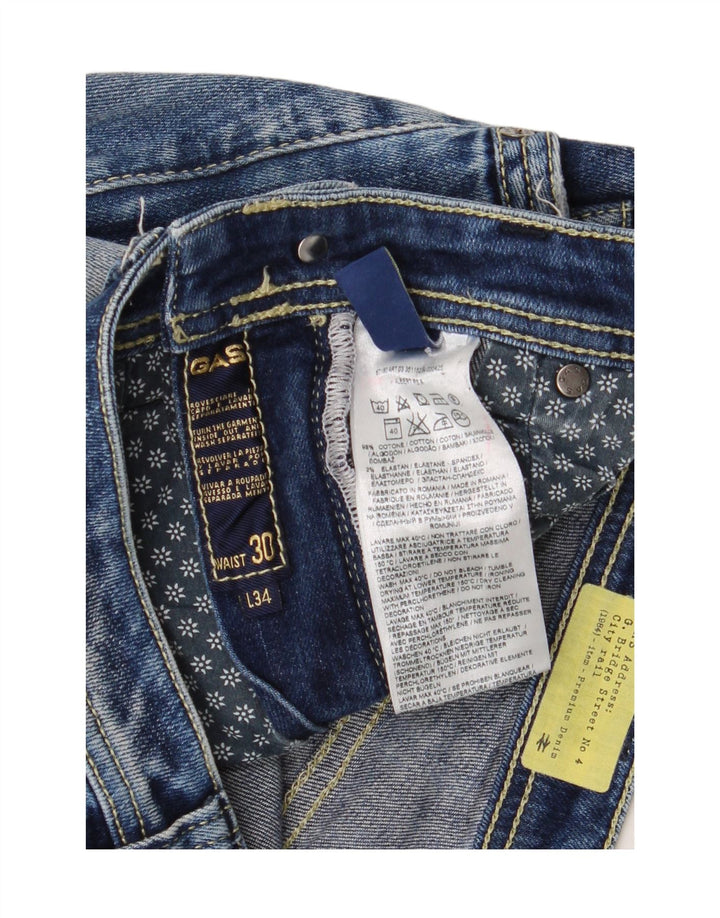 Gas Womens Albert Distressed Slim Jeans W30 L27 Blue Cotton