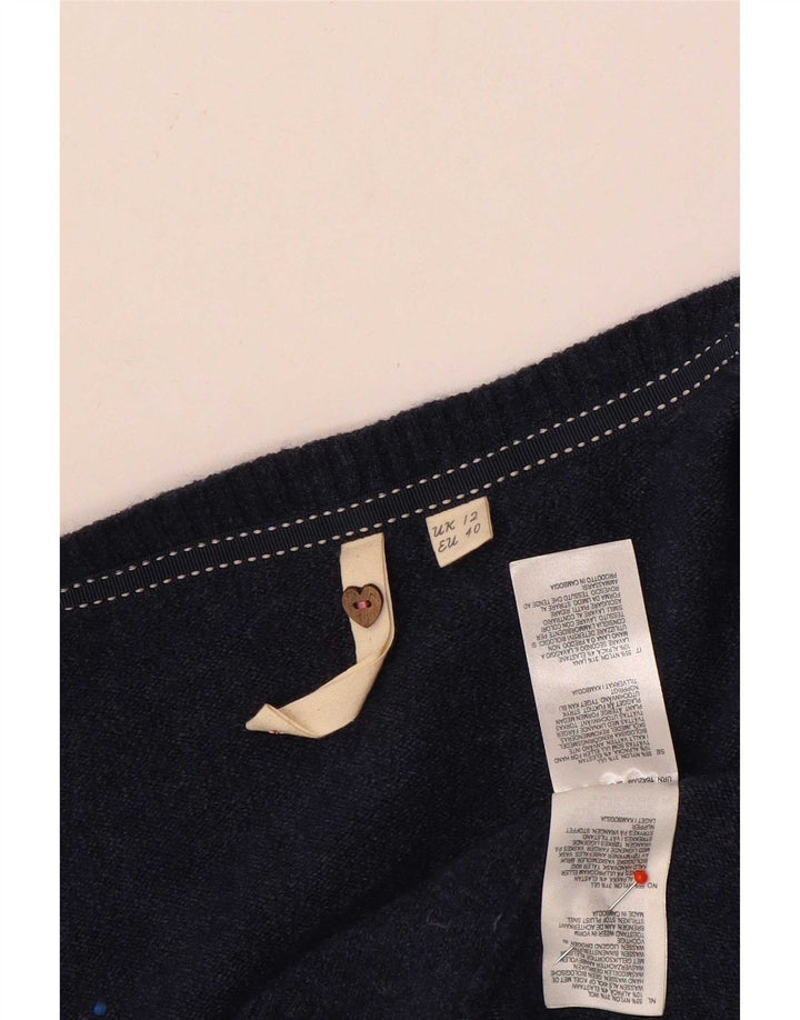 White Stuff Γυναικείο ανοιχτό πουλόβερ UK 12 Medium Navy Blue Nylon