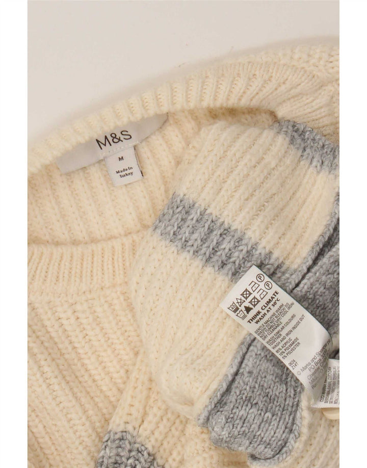 Marks & Spencer Γυναικείο πουλόβερ Crop Crew Neck Jumper UK 14 Medium Beige