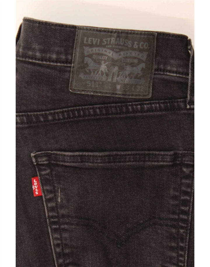 Ανδρικό τζιν Levi's Slim W33 L32 Μαύρο βαμβακερό