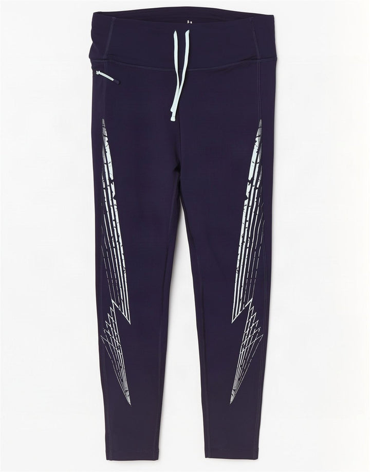 Under Armour Γυναικεία γραφικά κολάν UK 12 Medium Navy Blue Polyester