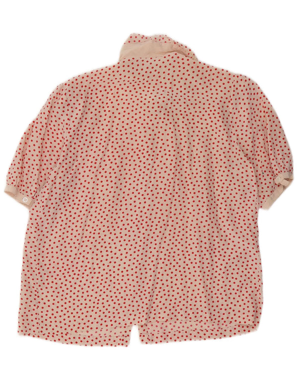 Vintage γυναικεία κοντομάνικη μπλούζα UK 16 Large Pink Spotted