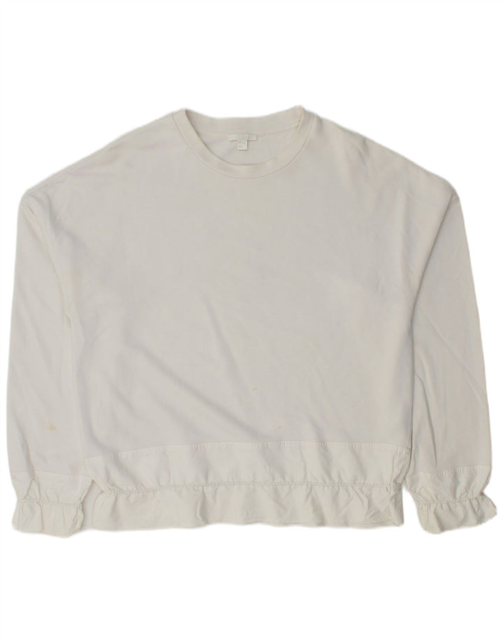 Cos Γυναικείο φούτερ μεγάλου μεγέθους Jumper UK 10 Small λευκό βαμβακερό