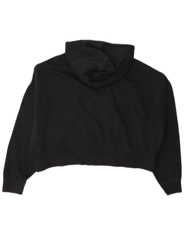 Γυναικείο πουλόβερ Nike Crop με φερμουάρ UK 16 μεγάλο μαύρο βαμβακερό