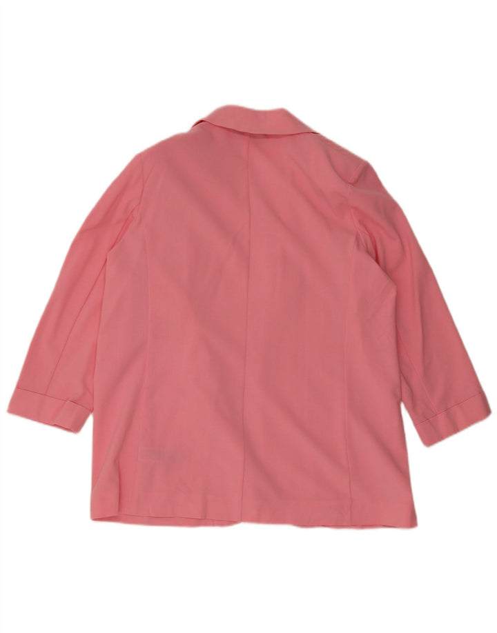 MARKS & SPENCER Γυναικείο μπουφάν 3/4 μανίκι ανοιχτό blazer UK 16 μεγάλο ροζ