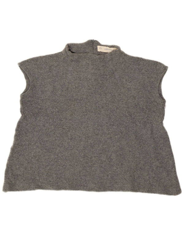 Zara Γυναικείο Γιλέκο Tank Top UK 14 Medium Grey Wool