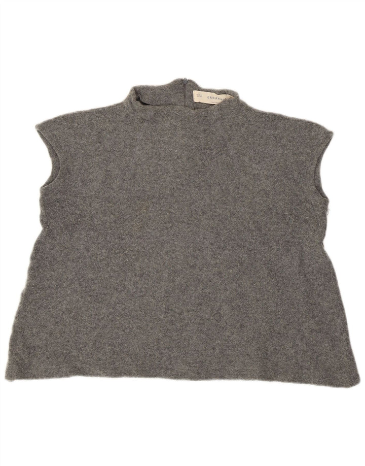 Zara Γυναικείο Γιλέκο Tank Top UK 14 Medium Grey Wool