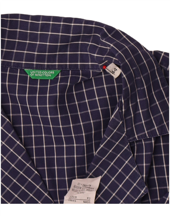 Γυναικείο Πουκάμισο Benetton IT 44 Μεσαίο μπλε ναυτικό καρό βαμβακερό