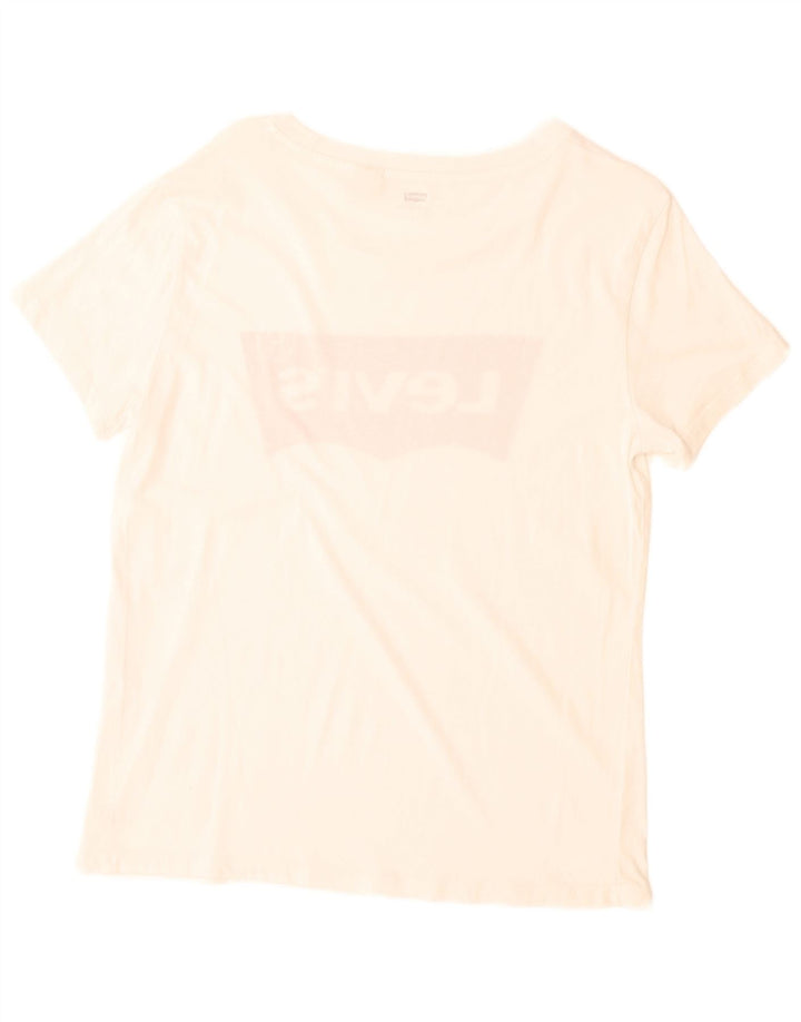 Γυναικείο γραφικό T-Shirt Levi's Top UK 14 Medium White