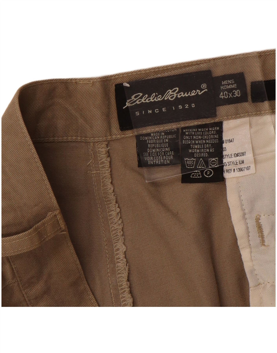 Eddie Bauer Ανδρικό ίσιο παντελόνι Chino W40 L30 Καφέ βαμβακερό