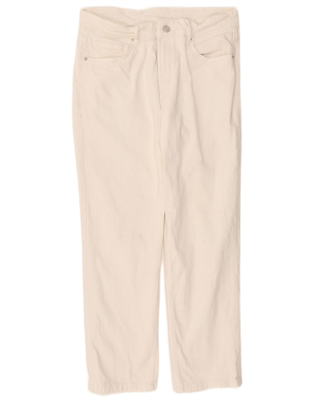 Massimo Dutti Γυναικείο ίσιο τζιν EU 40 Medium W30 L26 Λευκό βαμβακερό