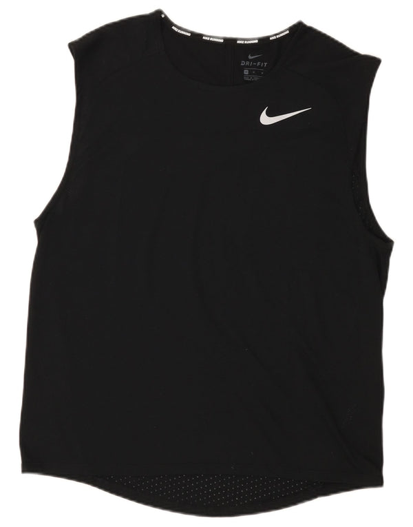 Ανδρικό γιλέκο Nike Dri Fit, μεσαίο μαύρο πολυεστέρας
