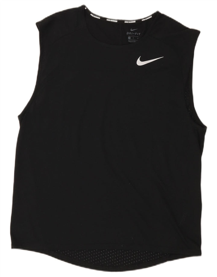Ανδρικό γιλέκο Nike Dri Fit, μεσαίο μαύρο πολυεστέρας