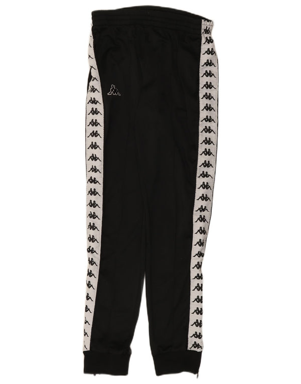 KAPPA Mens Graphic Tracksuit Trousers Joggers Small Black Colourblock