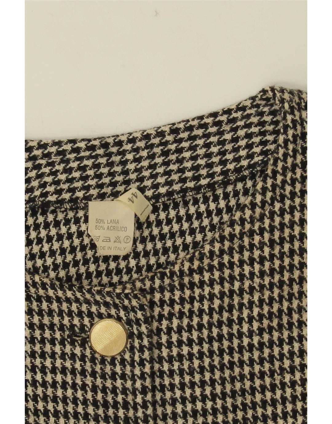Vintage γυναικείο σακάκι σακάκι με 5 κουμπιά Crop IT 44 Medium Black Houndstooth