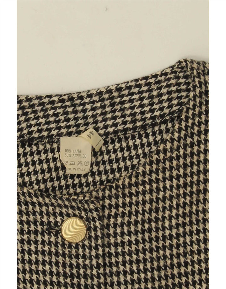 Vintage γυναικείο σακάκι σακάκι με 5 κουμπιά Crop IT 44 Medium Black Houndstooth