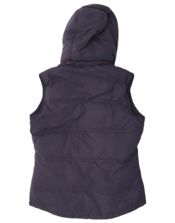 Fat Face Γυναικεία κουκούλα Sherpa με επένδυση Gilet UK 10 Small Navy Blue Polyester